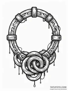 Ring suspended in spectral chains, artistic t... - эскиз тату (№1751791989_0, 06.07.2025 08:53) — Tatufoto.com