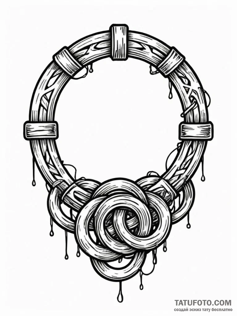 Ring suspended in spectral chains, artistic t... - эскиз тату (№1751791989_0, 06.07.2025 08:53) — Tatufoto.com