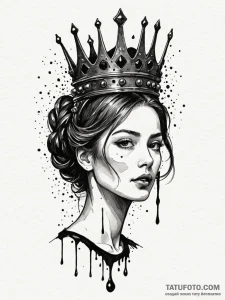 Black veil over molten crown, concept art for... - эскиз тату (№1751793512_0, 06.07.2025 09:18) — Tatufoto.com