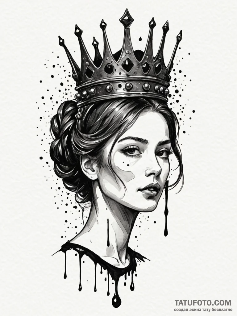Black veil over molten crown, concept art for... - эскиз тату (№1751793512_0, 06.07.2025 09:18) — Tatufoto.com
