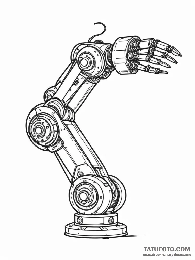 Robotic arm — эскиз тату (№1751795032_0, 06.07.2025 09:43) — Tatufoto.com