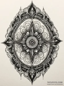 Bone mirror revealing shadow form, ink illust... - эскиз тату (№1751796124_0, 06.07.2025 10:02) — Tatufoto.com