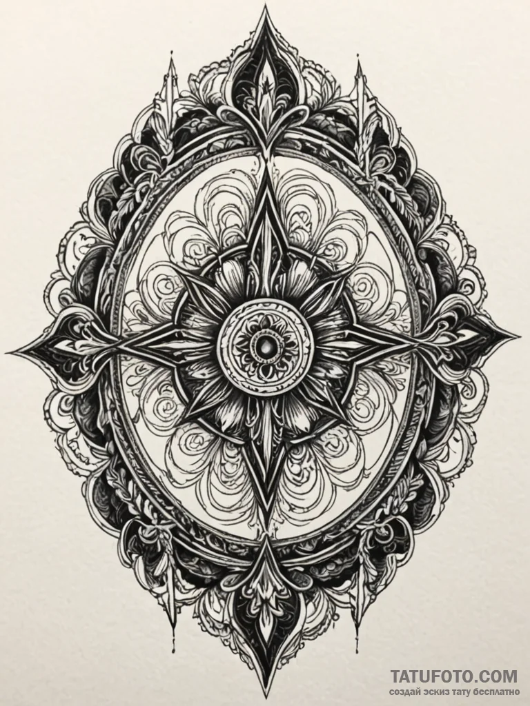 Bone mirror revealing shadow form, ink illust... - эскиз тату (№1751796124_0, 06.07.2025 10:02) — Tatufoto.com