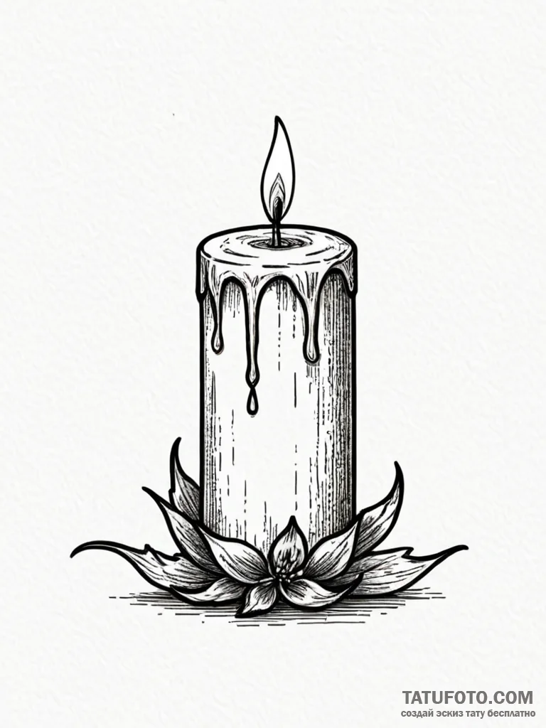A powerful burning candle wick, fragile,, tat... - эскиз тату (№1751796293_0, 06.07.2025 10:04) — Tatufoto.com