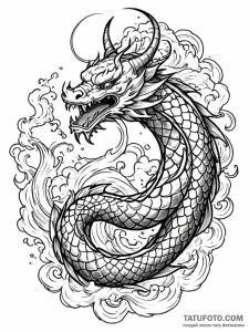 Serpent orb spiraling through void, artistic... - эскиз тату (№1751796973_0, 06.07.2025 10:16) — Tatufoto.com