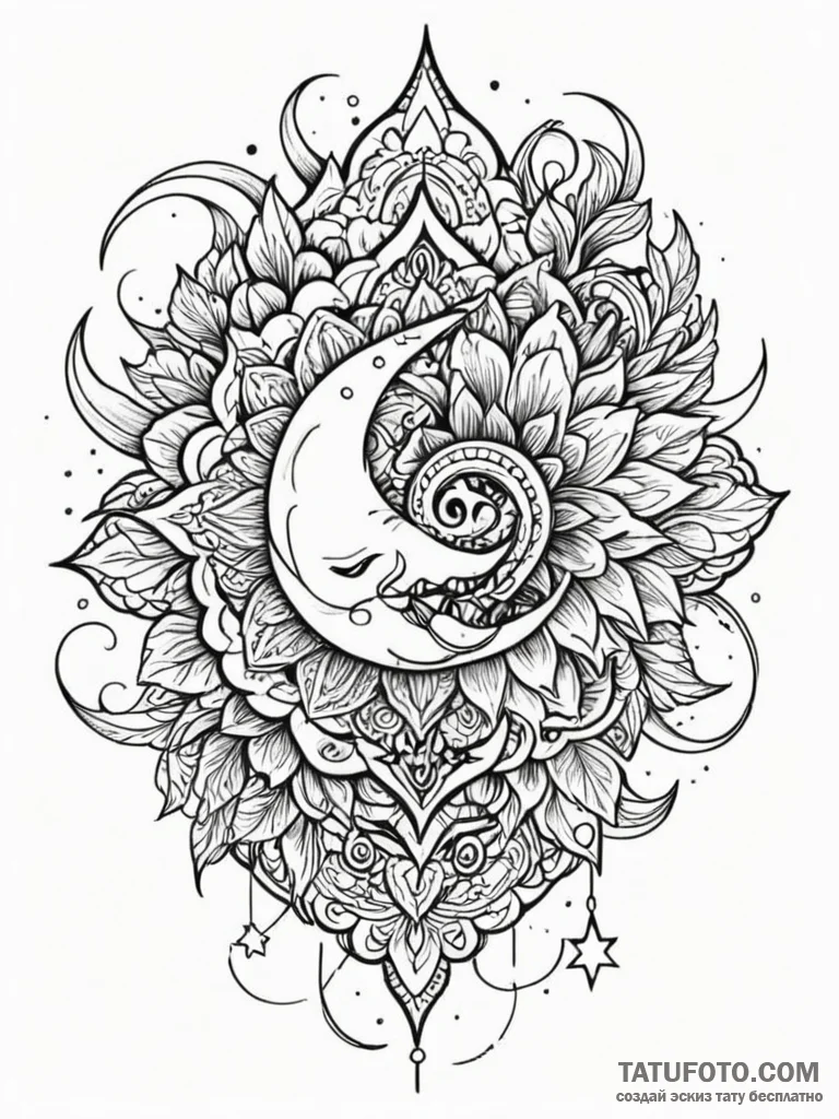 Spirit bloom devouring stars, tattoo flash sh... - эскиз тату (№1751797398_0, 06.07.2025 10:23) — Tatufoto.com