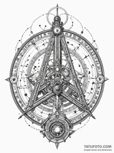 Sextant used to navigate by constellations of... - эскиз тату (№1751798162_0, 06.07.2025 10:36) — Tatufoto.com