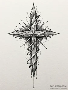 Keystone shattering in spectral storm, tattoo... - эскиз тату (№1751798333_0, 06.07.2025 10:38) — Tatufoto.com