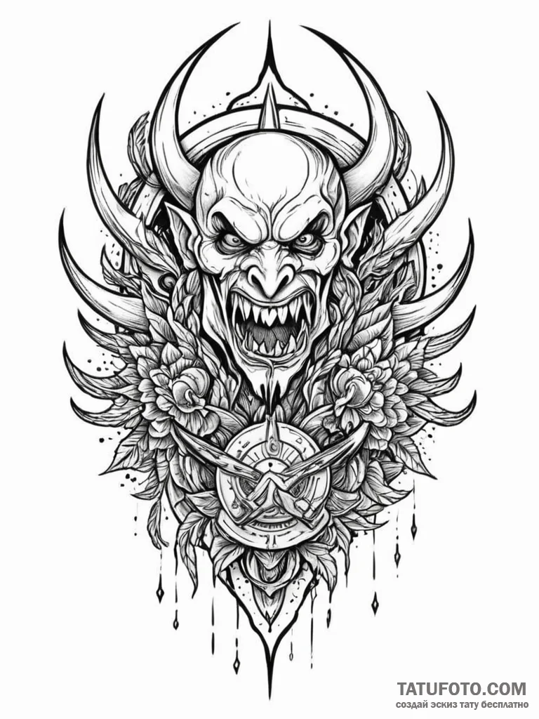Orcish claw tearing through sky, tattoo flash… — эскиз тату (№1751798506_0, 06.07.2025 10:41) — Tatufoto.com