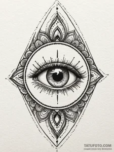 Third eye opening on a forehead, but it's a c... - эскиз тату (№1751798850_0, 06.07.2025 10:47) — Tatufoto.com
