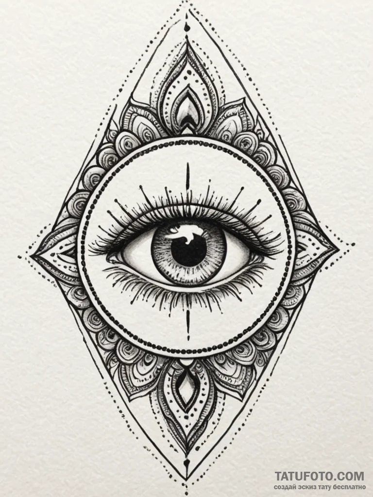 Third eye opening on a forehead, but it's a c... - эскиз тату (№1751798850_0, 06.07.2025 10:47) — Tatufoto.com