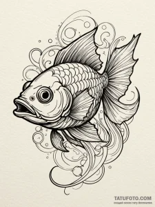 Abyssal fish with glowing fins, tattoo drawin... - эскиз тату (№1751798935_0, 06.07.2025 10:48) — Tatufoto.com