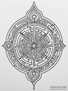 Labyrinth, symbolizing life's journey, with a... - эскиз тату (№1751799106_0, 06.07.2025 10:51) — Tatufoto.com