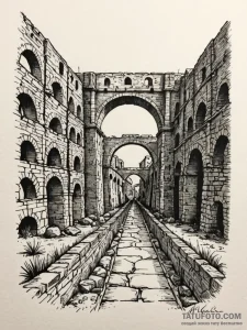 Roman aqueduct, a marvel of engineering and e... - эскиз тату (№1751799876_0, 06.07.2025 11:04) — Tatufoto.com