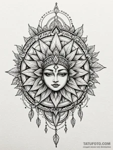 Glyph-etched helm crowned in ivy, tattoo sket... - эскиз тату (№1751800132_0, 06.07.2025 11:08) — Tatufoto.com