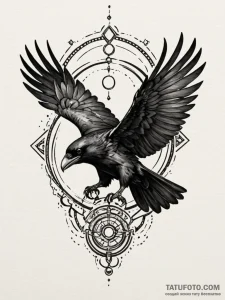 Raven wing clasp beneath iron sky, tattoo lin... - эскиз тату (№1751800470_0, 06.07.2025 11:14) — Tatufoto.com