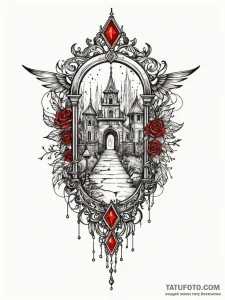 Jewel blade beneath spectral gate, tattoo dra... - эскиз тату (№1751800725_0, 06.07.2025 11:18) — Tatufoto.com
