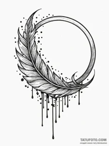 Quill beneath spectral halo, artistic tattoo... - эскиз тату (№1751801066_0, 06.07.2025 11:24) — Tatufoto.com