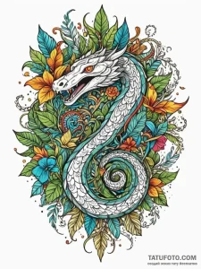 Jungle serpent crowned with starlight, artist... - эскиз тату (№1751801151_0, 06.07.2025 11:25) — Tatufoto.com