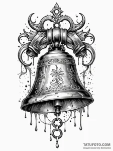 A classic bell from a school, ringing,, conce... - эскиз тату (№1751801579_0, 06.07.2025 11:32) — Tatufoto.com