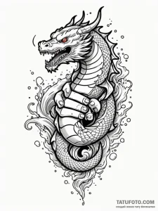 Wrench, bloody, held in a clenched fist, tatt... - эскиз тату (№1751801921_0, 06.07.2025 11:38) — Tatufoto.com