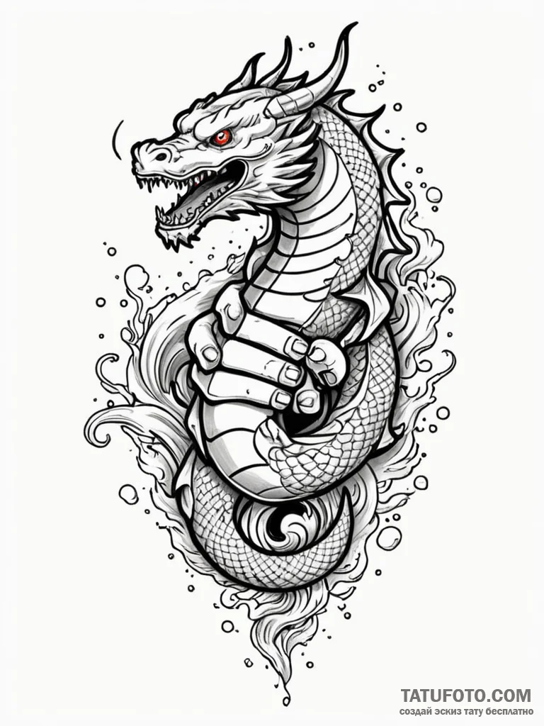 Wrench, bloody, held in a clenched fist, tatt... - эскиз тату (№1751801921_0, 06.07.2025 11:38) — Tatufoto.com