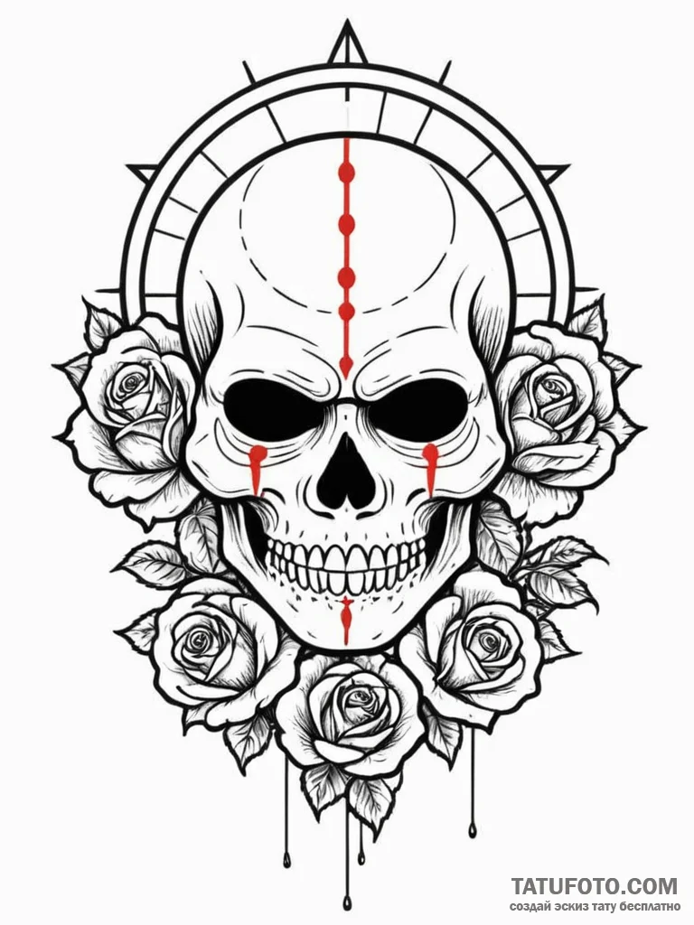 Monk mask beneath crimson sun, artistic tatto… — эскиз тату (№1751802091_0, 06.07.2025 11:41) — Tatufoto.com