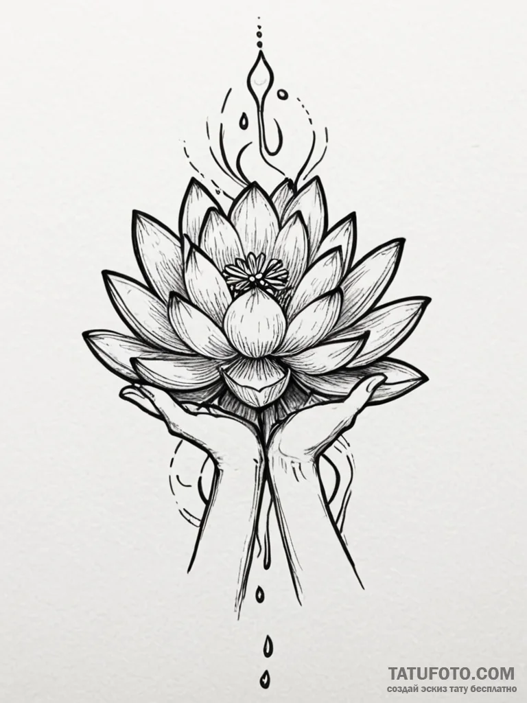 Kappa (water spirit) holding a lotus flower,… — эскиз тату (№1751802179_0, 06.07.2025 11:42) — Tatufoto.com