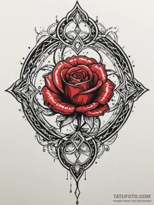 Arcane rose spinning in rune storm, tattoo sk... - эскиз тату (№1751802693_0, 06.07.2025 11:51) — Tatufoto.com