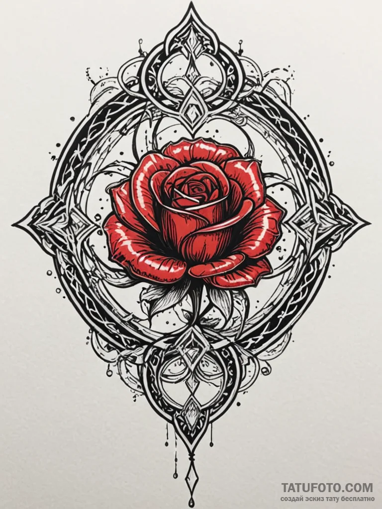 Arcane rose spinning in rune storm, tattoo sk... - эскиз тату (№1751802693_0, 06.07.2025 11:51) — Tatufoto.com