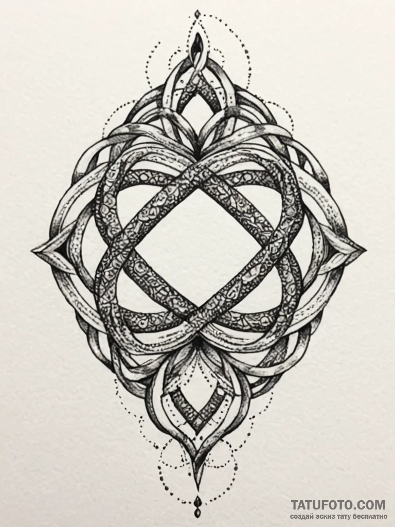 Infinity symbol intertwined with a wedding ba... - эскиз тату (№1751802780_0, 06.07.2025 11:53) — Tatufoto.com