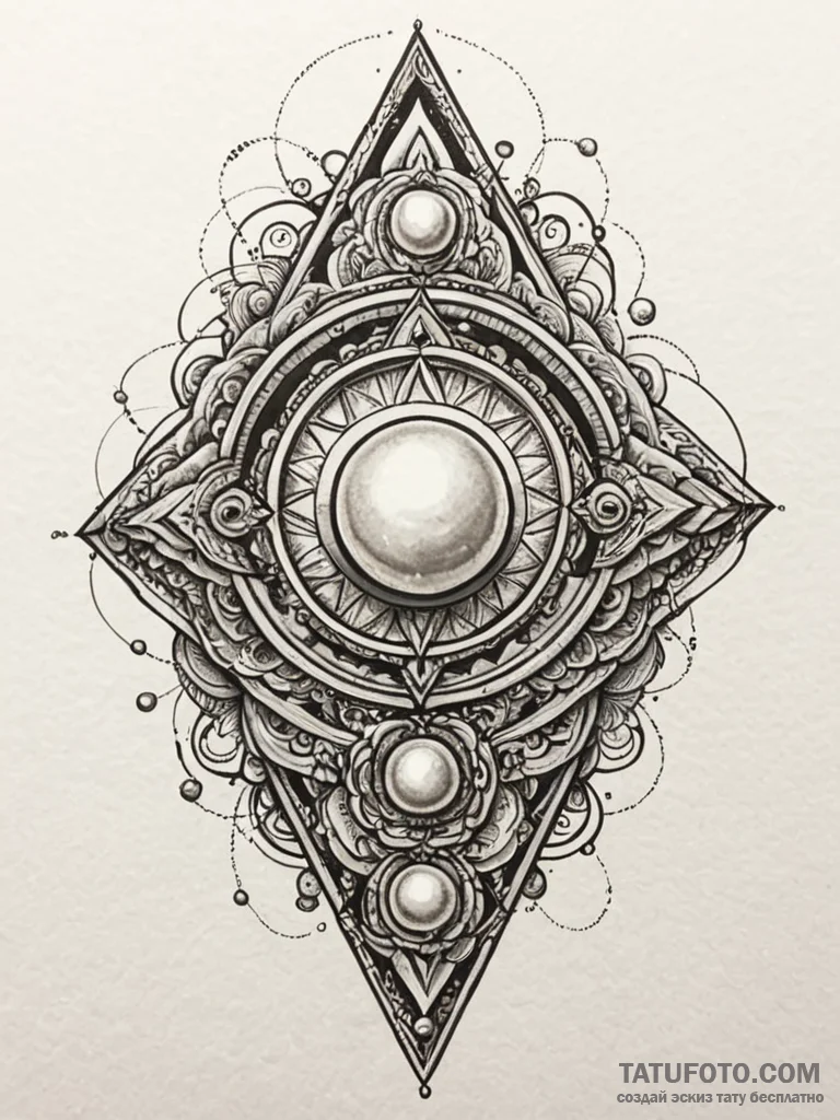 Pearl, artistic tattoo sketch, moderately det... - эскиз тату (№1751803038_0, 06.07.2025 11:57) — Tatufoto.com