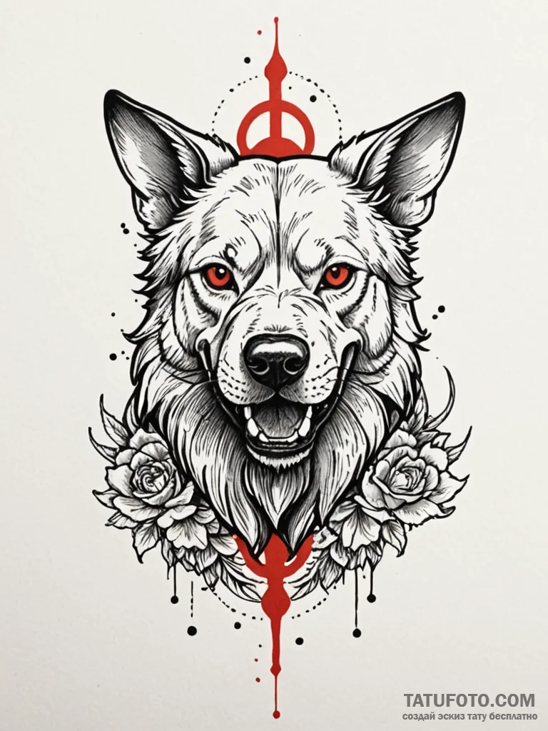Cerberus, tattoo line art, moderately detaile... - эскиз тату (№1751809661_0, 06.07.2025 13:47) — Tatufoto.com