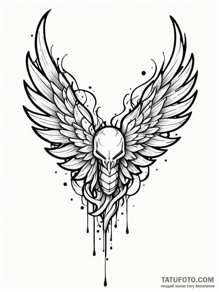 Fractured wings beneath iron sky, tattoo sket... - эскиз тату (№1751813377_0, 06.07.2025 14:49) — Tatufoto.com
