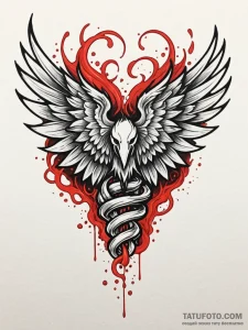 Burning wings chained to stone, tattoo line a... - эскиз тату (№1751814388_0, 06.07.2025 15:06) — Tatufoto.com