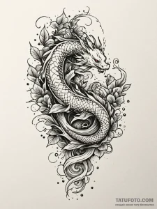Black ivy growing from blade, ink illustratio... - эскиз тату (№1751814558_0, 06.07.2025 15:09) — Tatufoto.com