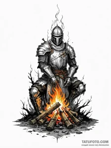 A "bonfire" from dark souls - эскиз тату (№1751815145_0, 06.07.2025 15:19) — Tatufoto.com