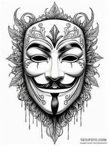 V's mask from v for vendetta, concept art for... - эскиз тату (№1751815396_0, 06.07.2025 15:23) — Tatufoto.com