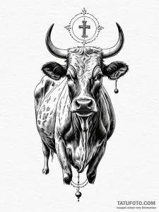 A classic bell on a cow, rural,, tattoo line... - эскиз тату (№1751815564_0, 06.07.2025 15:26) — Tatufoto.com