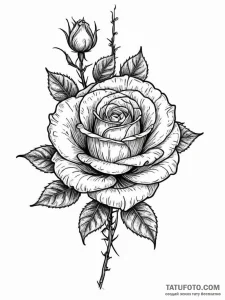 A bold barbed wire fence with a single rose g... - эскиз тату (№1751816240_0, 06.07.2025 15:37) — Tatufoto.com