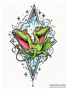 Venus flytrap closing on a falling star, tatt... - эскиз тату (№1751816409_0, 06.07.2025 15:40) — Tatufoto.com