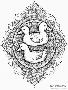 A whimsical bubble bath with rubber duckies,... - эскиз тату (№1751816577_0, 06.07.2025 15:42) — Tatufoto.com