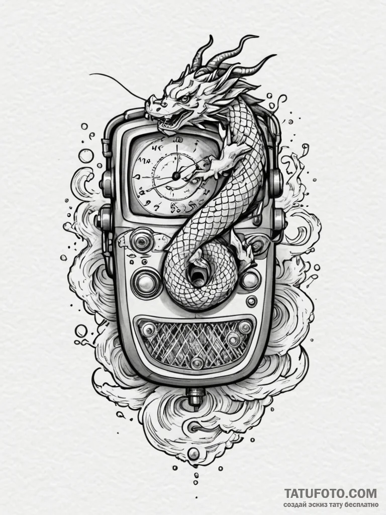 Oracle speaking through a vintage radio trans... - эскиз тату (№1751816746_0, 06.07.2025 15:45) — Tatufoto.com