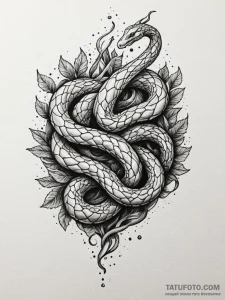 Hollow serpent crowned with stars, artistic t... - эскиз тату (№1751816914_0, 06.07.2025 15:48) — Tatufoto.com