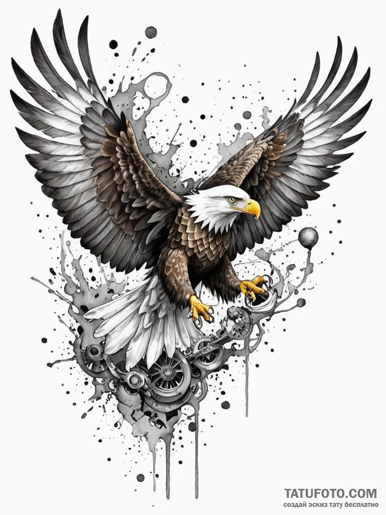 Eagle in a steep dive, talons extended, morph… — эскиз тату (№1751817504_0, 06.07.2025 15:58) — Tatufoto.com