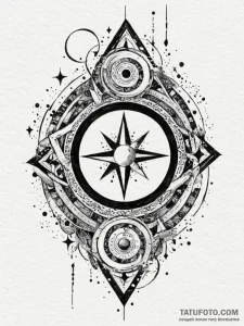 Tomb sigil spiraling through stars, concept a... - эскиз тату (№1751817673_0, 06.07.2025 16:01) — Tatufoto.com