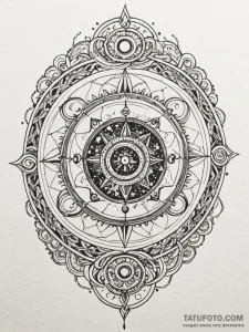 Astrolabe, tattoo flash sheet design, ornamen... - эскиз тату (№1751817925_0, 06.07.2025 16:05) — Tatufoto.com