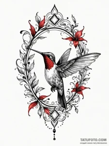 Watercolor hummingbird, its colors bleeding s... - эскиз тату (№1751820064_0, 06.07.2025 16:41) — Tatufoto.com