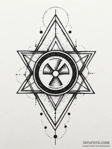The radiation symbol, ink illustration for ta... - эскиз тату (№1751820148_0, 06.07.2025 16:42) — Tatufoto.com