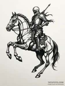 Journeying knight on a skeletal horse, tattoo... - эскиз тату (№1751820233_0, 06.07.2025 16:43) — Tatufoto.com